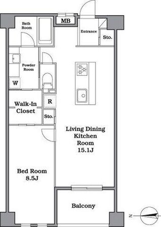レジディア武蔵小杉の物件間取画像
